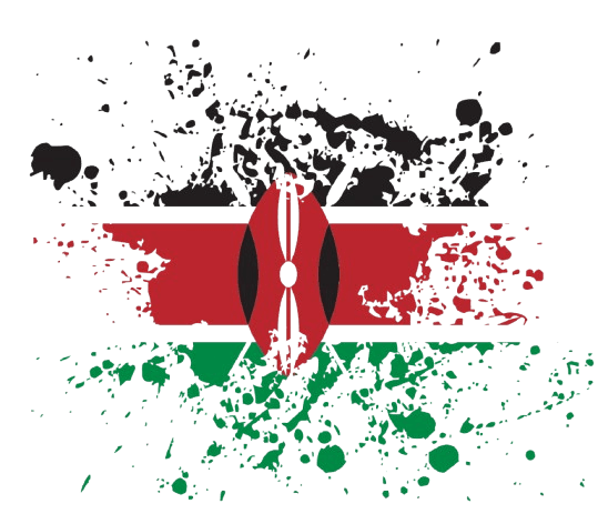 Kenyan flag with digital language elements